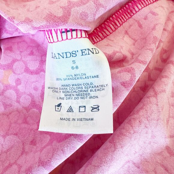 Lands’ End Pink Geometric Shift Dress Size S Bright Casual Tunic Dress - Picture 5 of 9